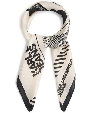 KARL LAGERFELD Karl Print Bandana Scarf - Metallic