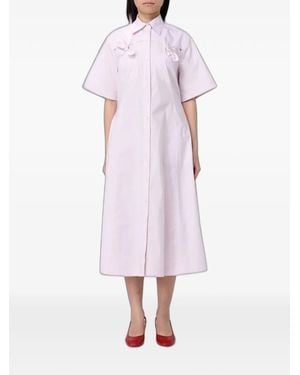 Moschino Midi Bow-Detail Shirt Dress - Pink
