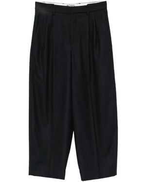 Rossi Pleated Cropped Trousers - Black
