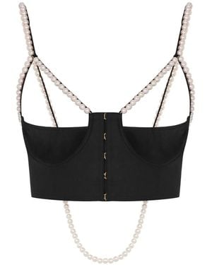 Moschino Pearl-Detailing Top - Black