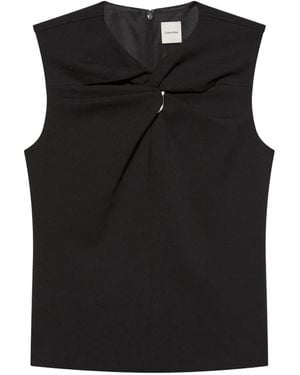 Calvin Klein Crepe-Texture Top - Black