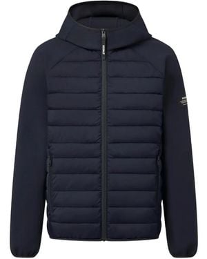 Ecoalf Boloni Quilted Hooded Coat - Blue