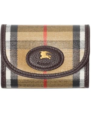 Burberry Highlands Checked Knight Wallet - Grey