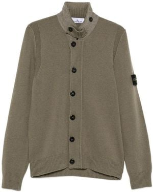 Stone Island Cárdigan Con Botones Y Logo - Verde