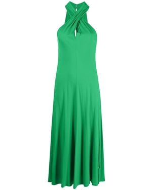 Polo Ralph Lauren Halterneck Flared Midi Dress - Green