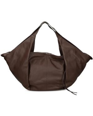 Vic Matié Grained Leather Tote Bag - Brown