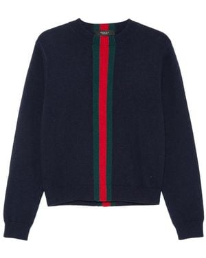 Gucci Pullover Mit Webstreifen - Blau