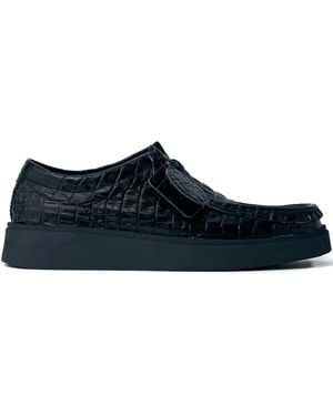 Martine Rose X Clarks Torview Derby-Schuhe mit Kroko-Effekt - Blau
