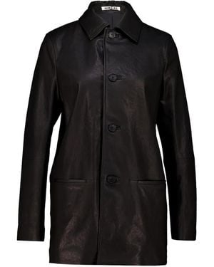 AURALEE Leren Jack - Zwart