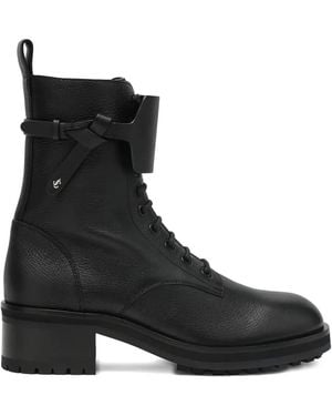 Jimmy Choo Rosabel Lace-Up Combat Boots - Black