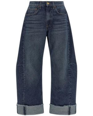 B Sides Relaxed Cuffed Lasso Cotton Jeans - Blue