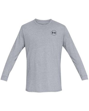 Under Armour Logo-Print Long-Sleeve T-Shirt - Grey