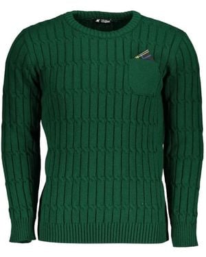 U.S. Grand Pull En Maille Torsadée À Détail De Poche - Green