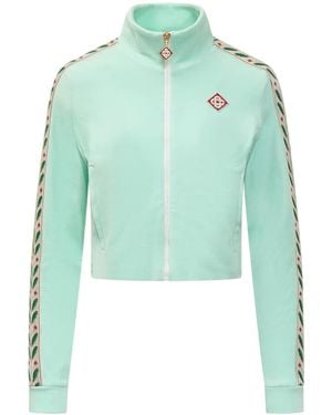 CASABLANCA Logo-Patch Cotton-Blend Sweatshirt - Green