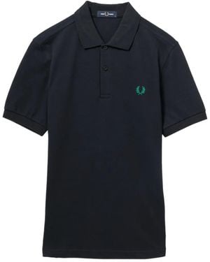 Fred Perry Logo-Embroidered Polo Shirt - Blue