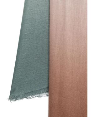D'Aniello Ombre frayed-edge scarf - Azul
