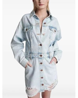 One Teaspoon Malibu Florence Distressed Mini Dress - Blue