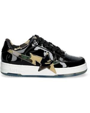 A Bathing Ape Camouflage-Pattern Trainers - Black