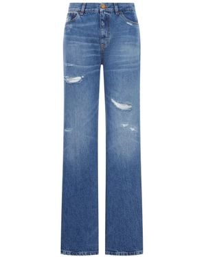 The Seafarer Distressed Five-Pocket Jeans - Blue