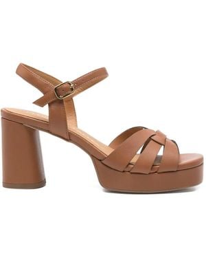 Pedro Miralles Square-Toe Sandals - Brown