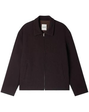 Sandro Waffled Regular Collar Zip Jacket - Black