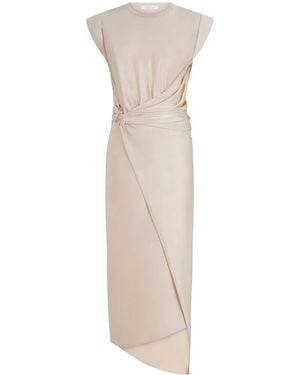 Rabanne Midikleid Mit Raffungen - Weiß