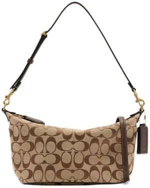 COACH Signature Monogram-Pattern Shoulder Bag - Metallic
