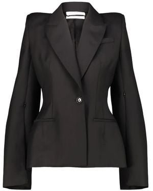 MATIERES FECALES Structured-Shoulder Blazer - Black