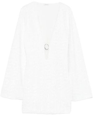 Oséree Robe Courte À Paillettes Et Détail D'Anneau - White