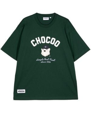 Chocoolate Logo-Print Cotton T-Shirt - Green