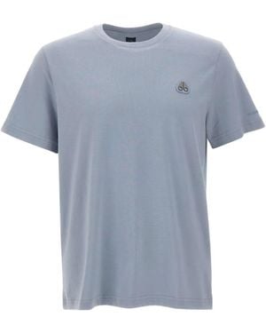 Moose Knuckles Camiseta Crescent Con Logo Y Manga Corta - Azul