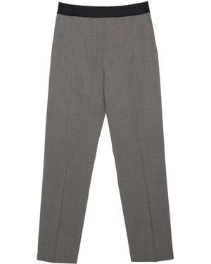 MSGM Straight-Leg Virgin-Wool-Blend Trousers - Grey