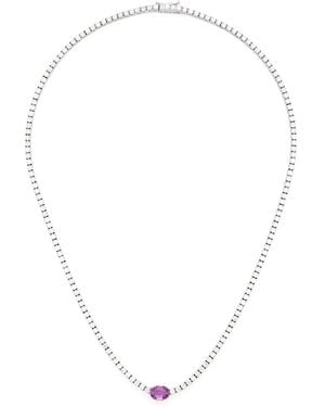 ROSEKEY Collar En Oro Blanco De 18Kt Con Zafiro