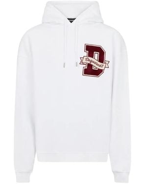 DSquared² D2 College Relax-Fit Hoodie - White