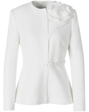 Roland Mouret Flower Belted Jacket - White