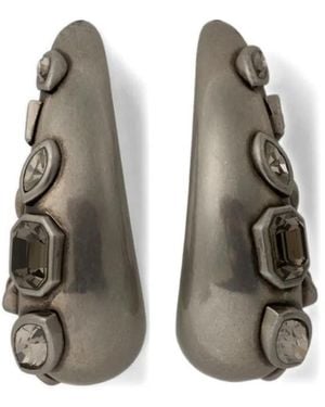 Etro Gemstone-Embellished Hoop Earrings - White