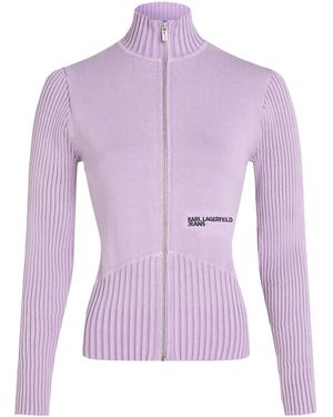 Karl Lagerfeld Maglione Utility Con Zip - Viola