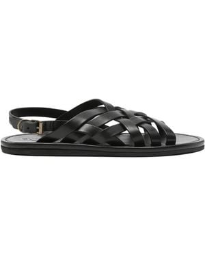 Buttero Sandalias Con Efecto Tejido - Negro