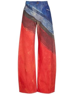 Gabriela Hearst Abstract-Print Jeans - Red