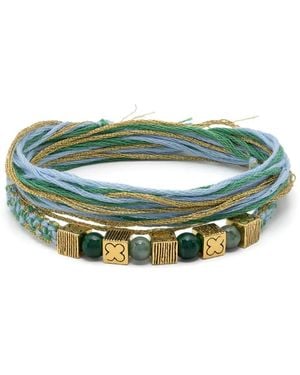 Aurelie Bidermann Honolulu braided bracelet - Verde