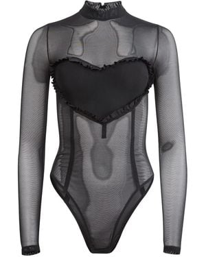 Fleur du Mal Body Con Ruches - Nero