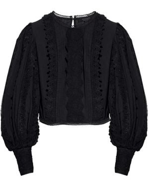 AllSaints Hart Balloon-Sleeve Top - Blue