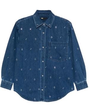 Maje Crystal-Embellished Buttoned Shirt - Blue