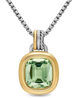 David Yurman Mercer Prasiolite And Diamond Necklace - Metallic