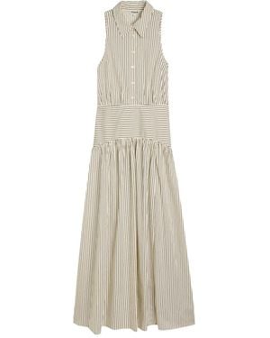STAUD Romy Striped Dress - White