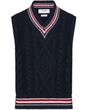 Thom Browne ケーブルニット ベスト - ブルー