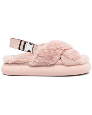 Moncler Fabric Mon Pocket Slippers in Pink | Lyst