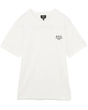 A.P.C. T-Shirt Met Geborduurd Logo - Wit
