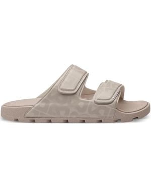 Bogner Logo-Pattern Strapped Slides - White