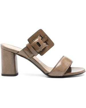 Barbara Bui 70Mm Patent-Leather Sandals - Metallic